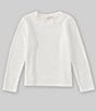 Color:Ivory - Image 1 - Little Girls 2T-16 Brushed Long Sleeve Top