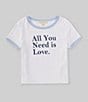 Color:White - Image 1 - Little Girls 2T-6X All You Need Is Love T-Shirt