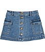 Copper Key Little Girls Button Front Denim Skirt, Color:Medium Wash - Image 1