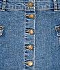 Copper Key Little Girls Button Front Denim Skirt, Color:Medium Wash - Image 2