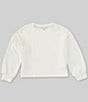 Color:Ivory - Image 1 - Little Girls 2T-6X Cozy Crew Pullover