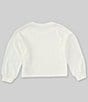 Color:Ivory - Image 2 - Little Girls 2T-6X Cozy Crew Pullover