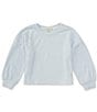 Color:Ice Blue - Image 1 - Little Girls 2T-6X Cozy Crew Pullover