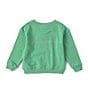 Color:Green - Image 2 - Little Girls 2T-6X Crew Sweatshirt