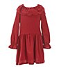 Color:Red - Image 1 - Little Girls 2T-6X Eyelet Collared Dress