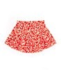 Color:Red - Image 2 - Little Girls 2T-6X Floral Print Skirt
