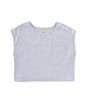 Color:Light Blue - Image 1 - Little Girls 2T-6X Front Pocket T-Shirt