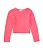 Copper Key Little Girls Jersey Roll Neck Sweater, Color:Hot Pink - Image 1