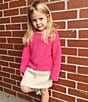 Copper Key Little Girls Jersey Roll Neck Sweater, Color:Hot Pink - Image 3