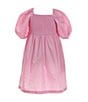 Color:Pink - Image 2 - Little Girls 2T-6X Pink Pleated Dress