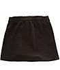 Color:Black - Image 2 - Little Girls 2T-6X Velvet Side Button Skirt