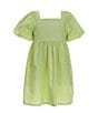 Color:Citron - Image 1 - Little Girls 2T-6X Puff Sleeved Smocked Dress