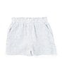 Color:Light Blue - Image 1 - Little Girls 2T-6X Pull On Striped Linen Shorts