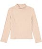 Color:Taupe - Image 1 - Little Girls 2T-6X Ribbed Mock Neck