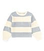Color:Blue - Image 1 - Little Girls 2T-6X Shaker Stripe Sweater