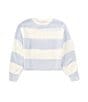 Copper Key Little Girls 2T-6X Stripe Shaker Relaxed Sweater, Color:Icy Blue - Image 1