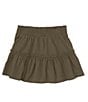 Color:Loden - Image 2 - Little Girls 2T-6X Tiered Mini Skirt