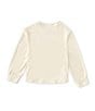 Color:Egret - Image 2 - Little Girls 2T-6X Yummy Long-Sleeved Top