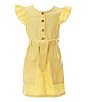 Color:Sun Yellow - Image 1 - Little Girls 4-6X Button Front Flutter Sleeve Dress