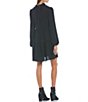 Color:Black - Image 2 - Long Sleeve Babydoll Dress