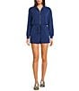 Copper Key Long Sleeve Quarter Zip Romper - Image 1