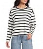 Copper Key Long Sleeve Stripe Brush Knit Tee - Image 1