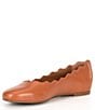 Color:Cara Luggage - Image 4 - Lovely Leather Scalloped Flats