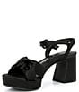 Color:Black - Image 4 - Lux Satin Bow Platform Dress Sandals