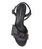Color:Black - Image 5 - Lux Satin Bow Platform Dress Sandals