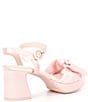 Color:Baby Pink - Image 2 - Lux Satin Bow Platform Dress Sandals