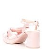 Color:Baby Pink - Image 3 - Lux Satin Bow Platform Dress Sandals