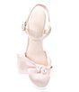 Color:Baby Pink - Image 5 - Lux Satin Bow Platform Dress Sandals