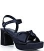 Copper Key Lux Satin Bow Family Matching Platform Dress Sandals - Image 1