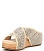 Color:Blush Gold - Image 4 - Melrose Rhinestone Cross Band Platform Wedge Sandals