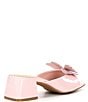 Color:Ballet Pink - Image 2 - Monarch Patent Rhinestone Butterfly Dress Slides
