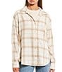 Color:Sand Shell - Image 1 - Checked Plaid Button Front Flannel Shirt