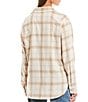 Color:Sand Shell - Image 2 - Checked Plaid Button Front Flannel Shirt