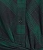 Copper Key Plaid Long Sleeve Mini Wrap Dress - Image 3