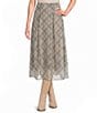 Copper Key Plaid Pleated Midi Skirt - Image 1