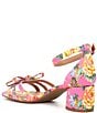 Color:Pink/Multi - Image 3 - Prance Floral Satin Rhinestone Bow Sandals