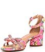 Color:Pink/Multi - Image 4 - Prance Floral Satin Rhinestone Bow Sandals