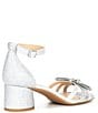 Color:Silver - Image 2 - Prance Glitter and Rhinestone Bow Dresss Sandals