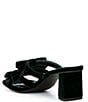 Color:Evergreen - Image 3 - Primrose Three Strap Velvet Bow Dress Sandals