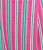 Copper Key Stripe Printed Linen Blend Coordinating Shorts, Color:Pink Multi - Image 4