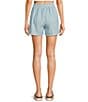 Copper Key Linen Stripe Coordinating Pull On Shorts, Color:Blue - Image 2