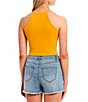 Color:Marigold - Image 2 - Ribbed Knit High Neck Tank Top