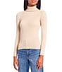 Color:Oatmeal - Image 1 - Ribbed Turtleneck Sweater