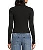 Copper Key Roll Neck Rib Sweater, Color:Black - Image 2
