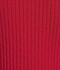 Copper Key Roll Neck Rib Sweater, Color:Red - Image 4