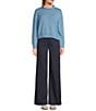 Copper Key Roll Neck Sweater, Color:Denim Blue - Image 3